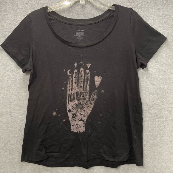 Torrid Slub Knit Graphic Tee ‘Your Fate Is In Your Hands’ Size 0X - Picture 2 of 5